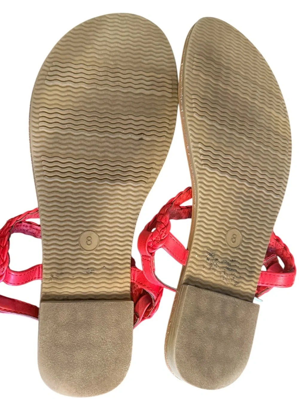 Merona Red Braided T-Strap Sandals - Picture 5 of 6